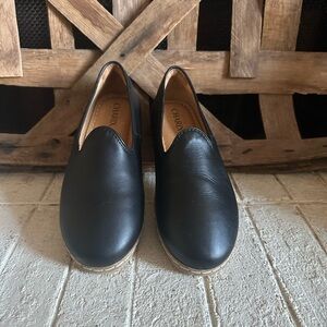 New Minimalist Black Leather Loafers for Women size 40